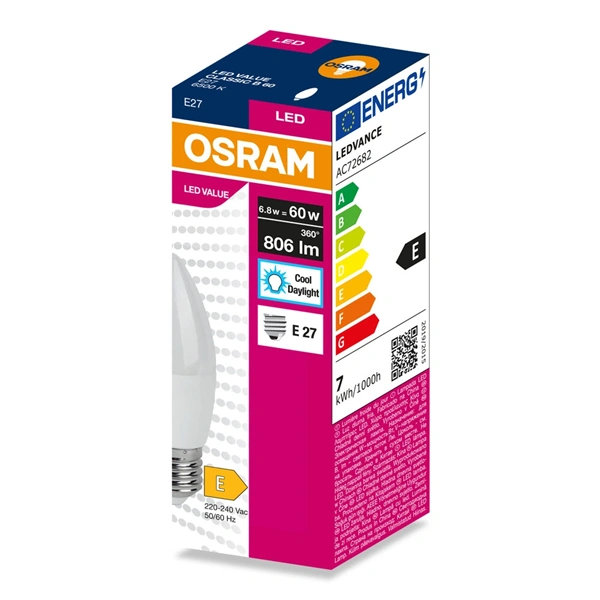 Osram Value B60 6,8W/840 E27 LED fényforrás