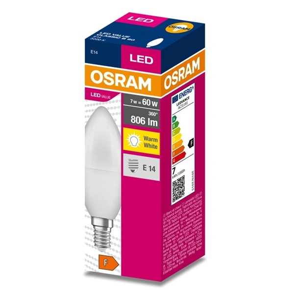 Osram Value B60 7W/830 E14 LED fényforrás