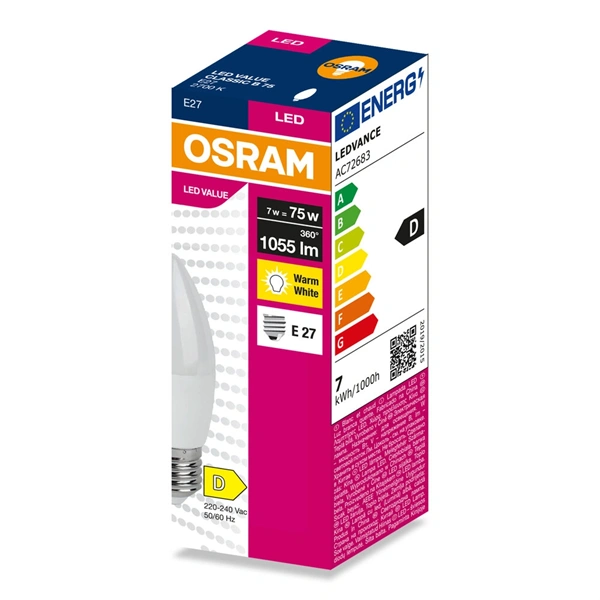 Osram Value B75 7W/827 E27 LED fényforrás