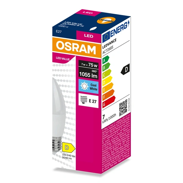 Osram Value B75 7W/840 E27 LED fényforrás