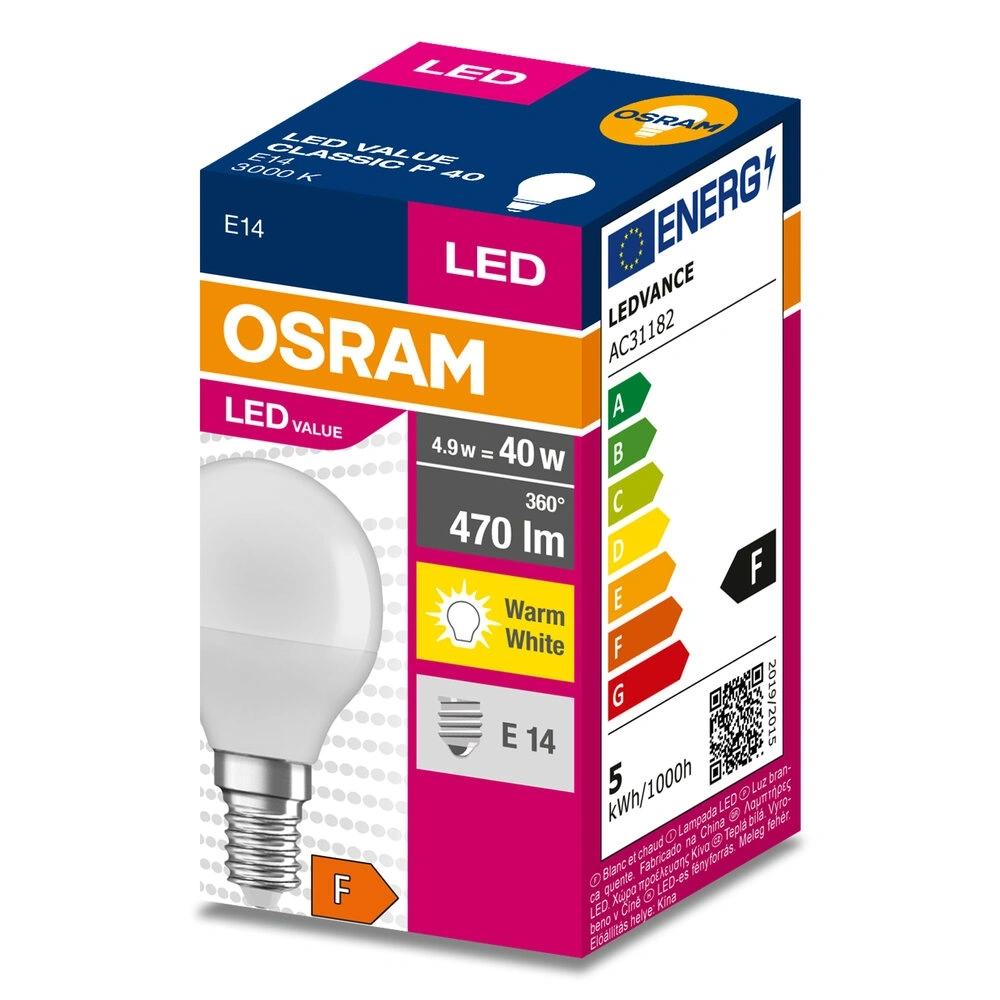 Osram Value P40 4,9W/830 E14 LED fényforrás