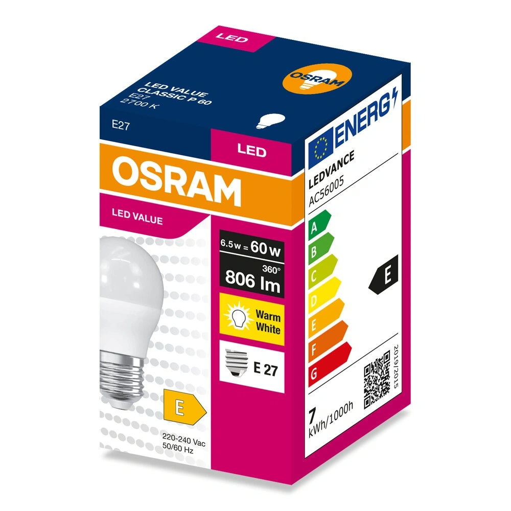 Osram Value P40 6,5W/827 E27 LED fényforrás