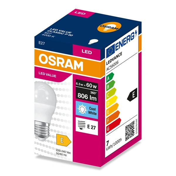Osram Value P40 6,5W/840 E27 LED fényforrás
