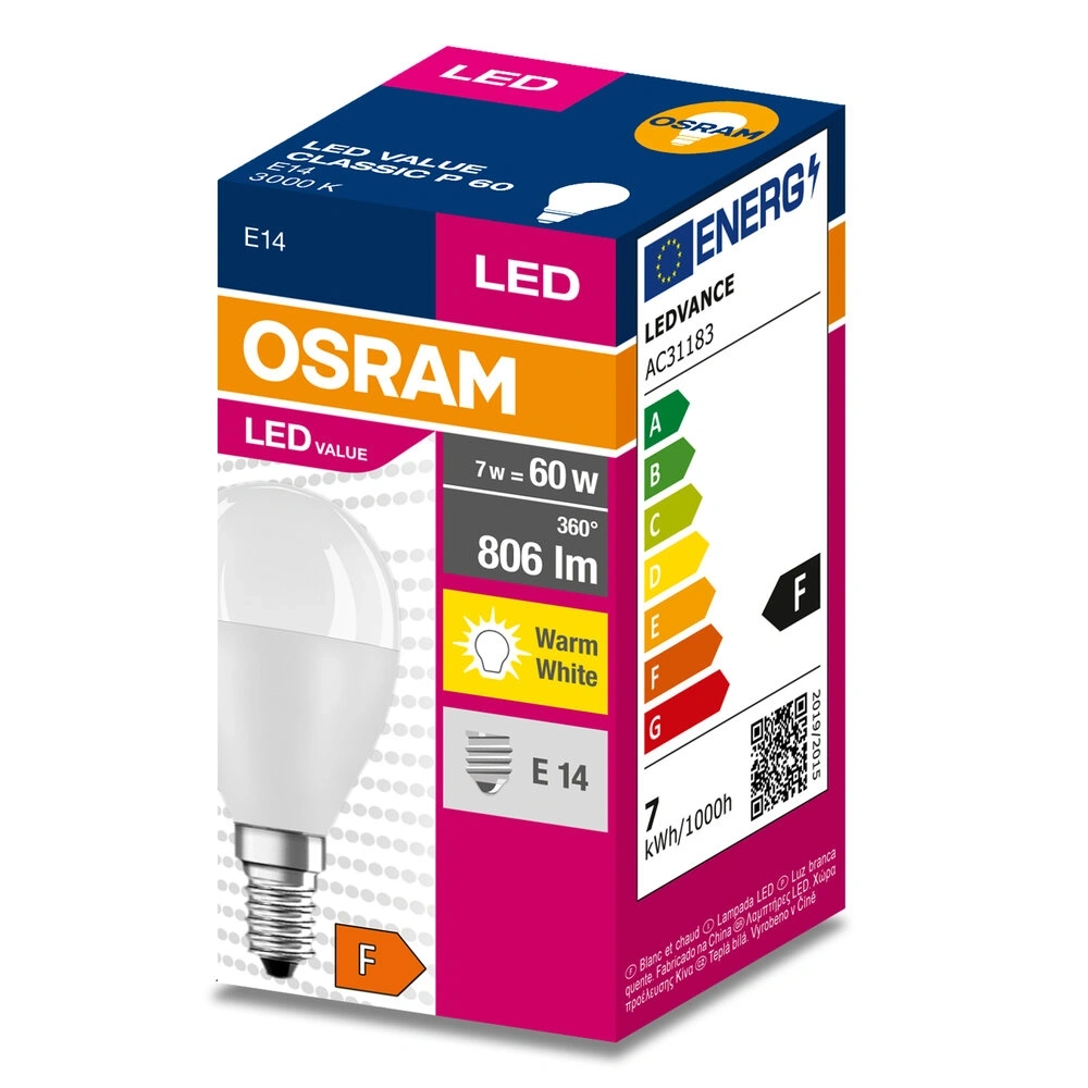 Osram Value P60 7W/830 E14 LED fényforrás