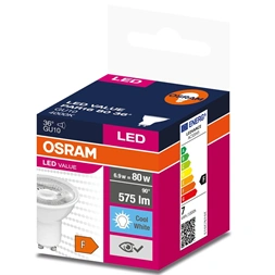 Osram Value PAR16 műanyag ház/6,9W/575lm/4000K/GU10/230V/36fok/83lm/W LED spot izzó