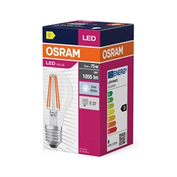 Osram Value átlátszó üveg búra/8W/840lm/4000K/E27 LED körte izzó