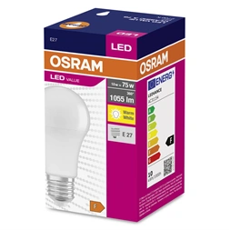 Osram Value opál búra/10W/827lm/2700K/E27 LED körte izzó