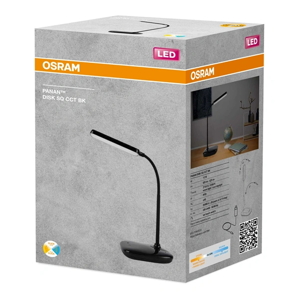 Osram fekete sq.12W CCT asztali lámpa
