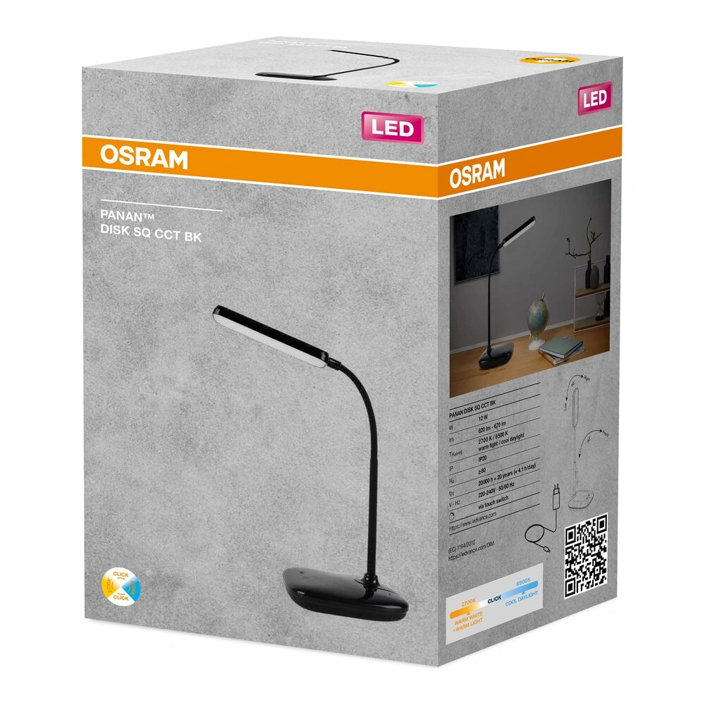 Osram fekete sq.12W CCT asztali lámpa