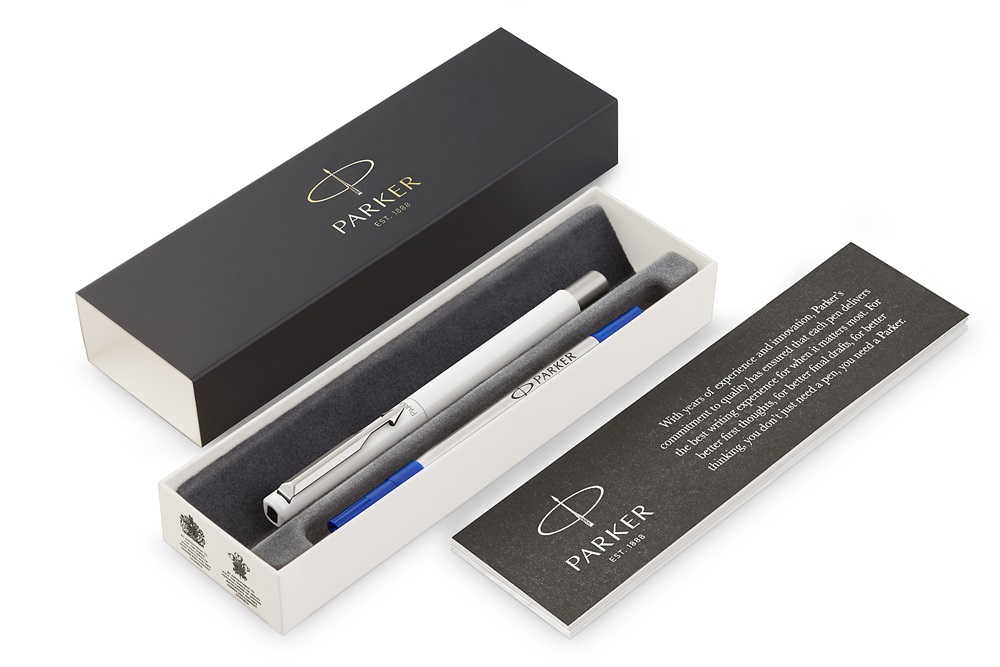 Parker Royal Vector 2025456 ezüst klipszes fehér rollertoll