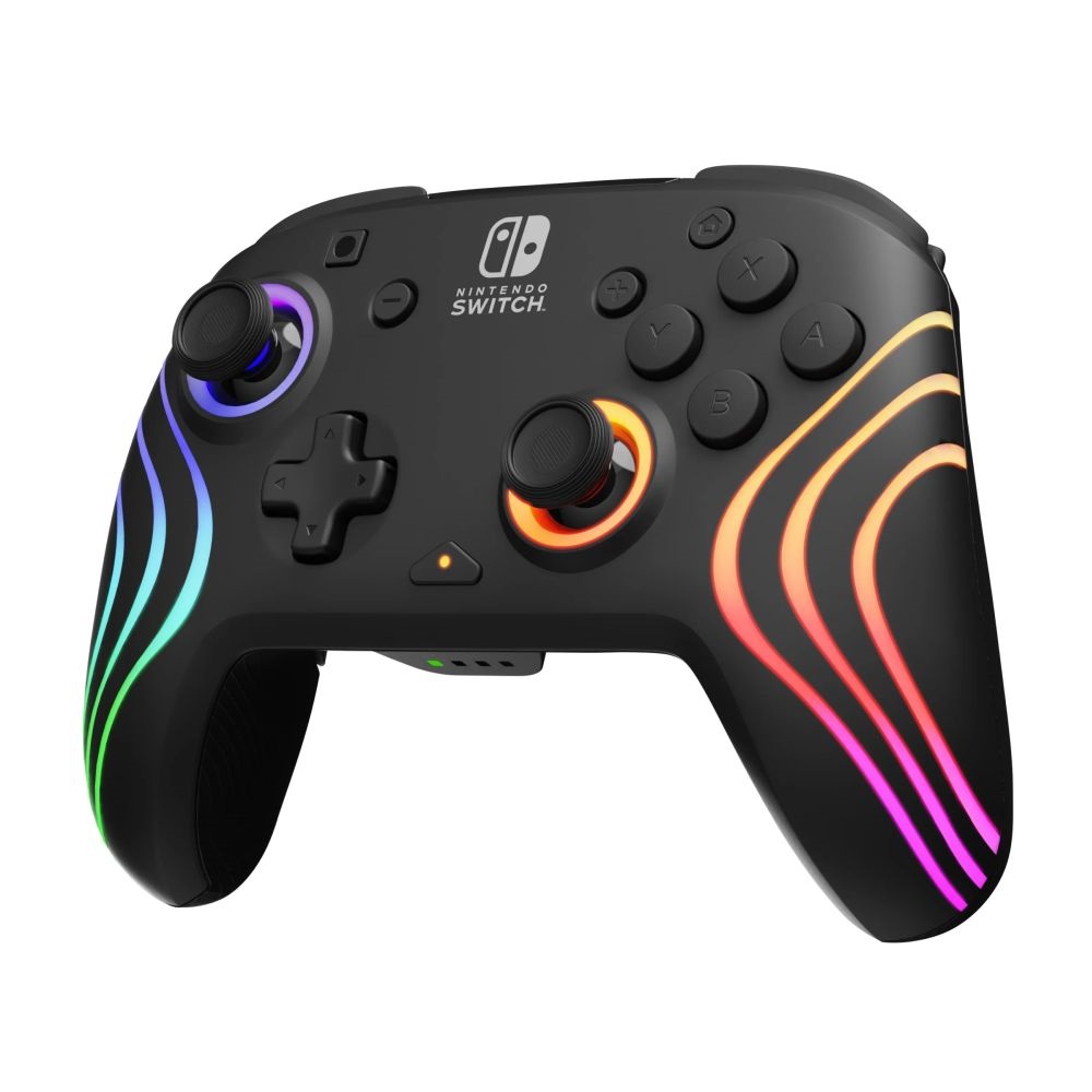 PDP 500-252-BK Afterglow Wave Nintendo Switch/Lite/OLED/Switch 2 RGB LED Lighting vezeték nélküli fekete kontroller