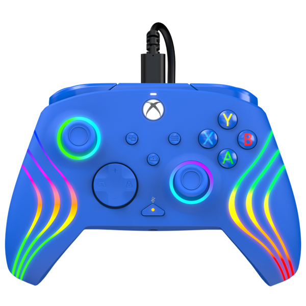 PDP 049-024-BL Afterglow Wave Xbox Series X|S/Xbox One/PC RGB LED kék vezetékes kontroller