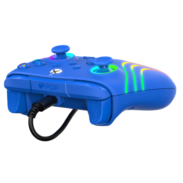 PDP 049-024-BL Afterglow Wave Xbox Series X|S/Xbox One/PC RGB LED kék vezetékes kontroller