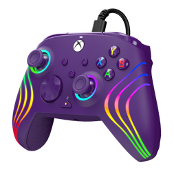 PDP 049-024-PR Afterglow Wave Xbox Series X|S/Xbox One/PC RGB LED lila vezetékes kontroller