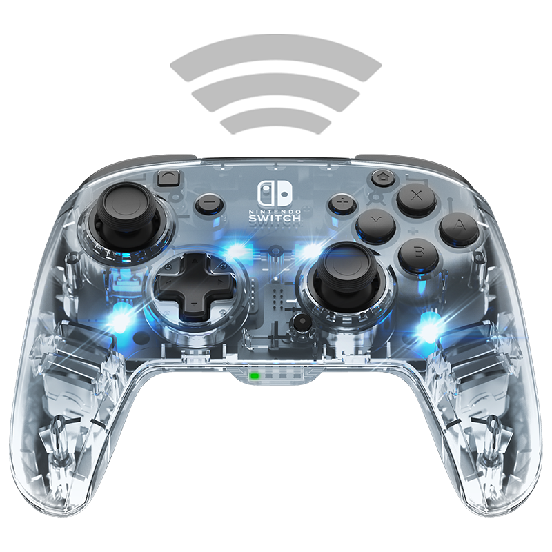 PDP 500-137-EU Afterglow Wireless Deluxe+ Audio Nintendo Switch/Switch 2 vezeték nélküli átlátszó kontroller
