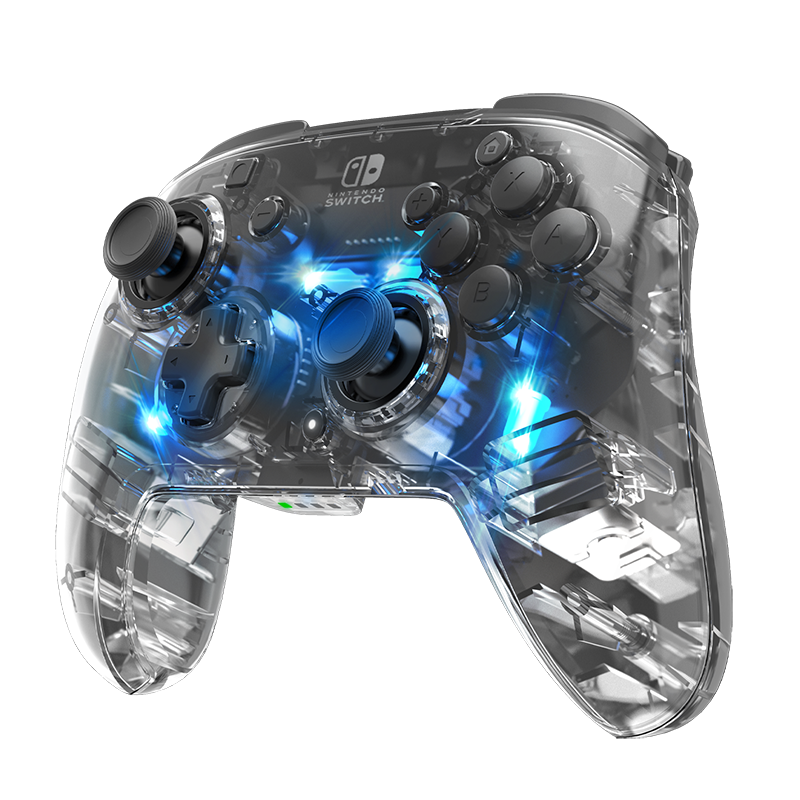 PDP 500-137-EU Afterglow Wireless Deluxe+ Audio Nintendo Switch/Switch 2 vezeték nélküli átlátszó kontroller