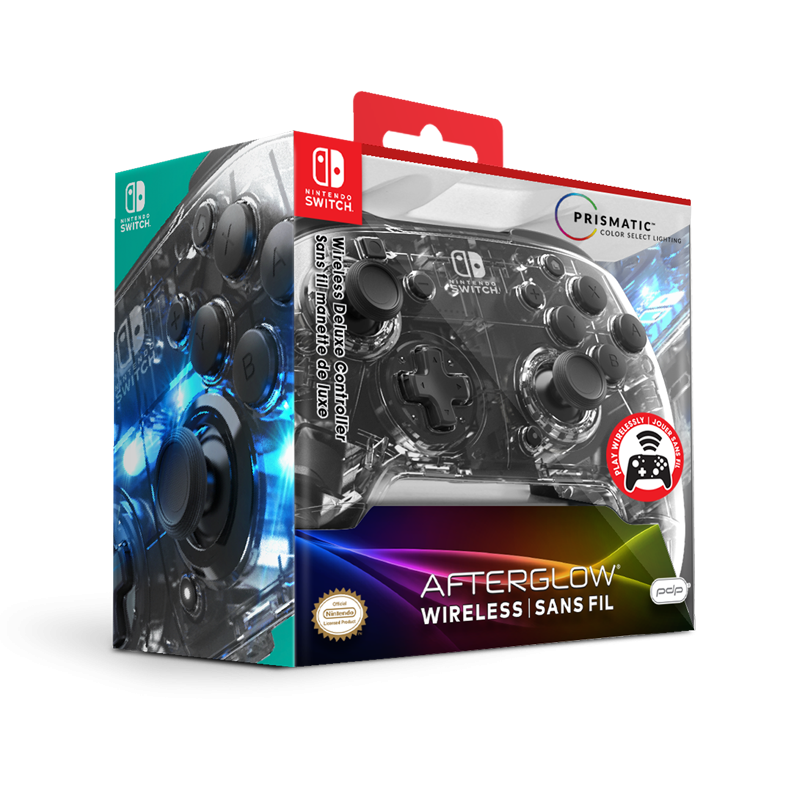 PDP 500-137-EU Afterglow Wireless Deluxe+ Audio Nintendo Switch/Switch 2 vezeték nélküli átlátszó kontroller
