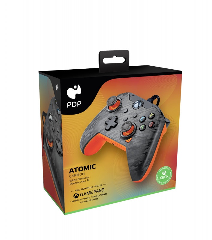 PDP 049-012-CMGO Atomic Xbox Series X|S/Xbox One/PC vezetékes fantom fekete kontroller