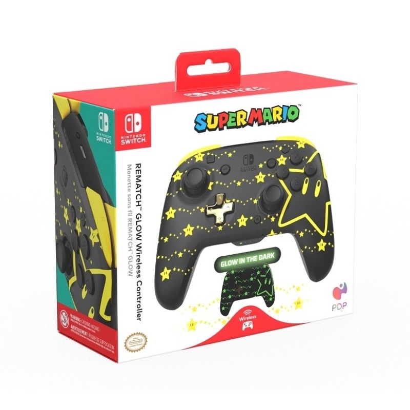 PDP 500-202-STGD Rematch Glow Nintendo Switch/OLED/Switch 2 vezeték nélküli Super Stars Glow in the Dark kontroller