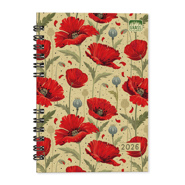 PD Grass 09 A5 heti beosztású spirálos határidőnapló