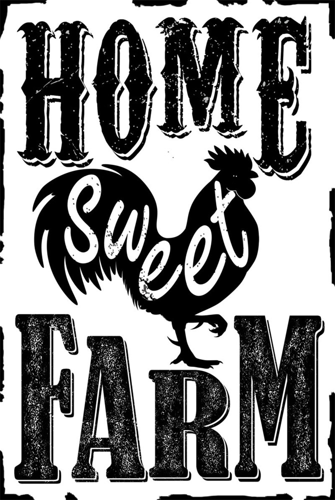 PF Home Sweet Farm 20x30 cm-es retro dekor fémtábla