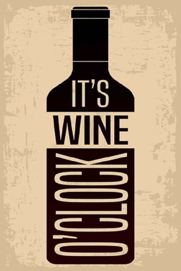 PF It`s wine o`clock 20x30 cm-es retro dekor fémtábla