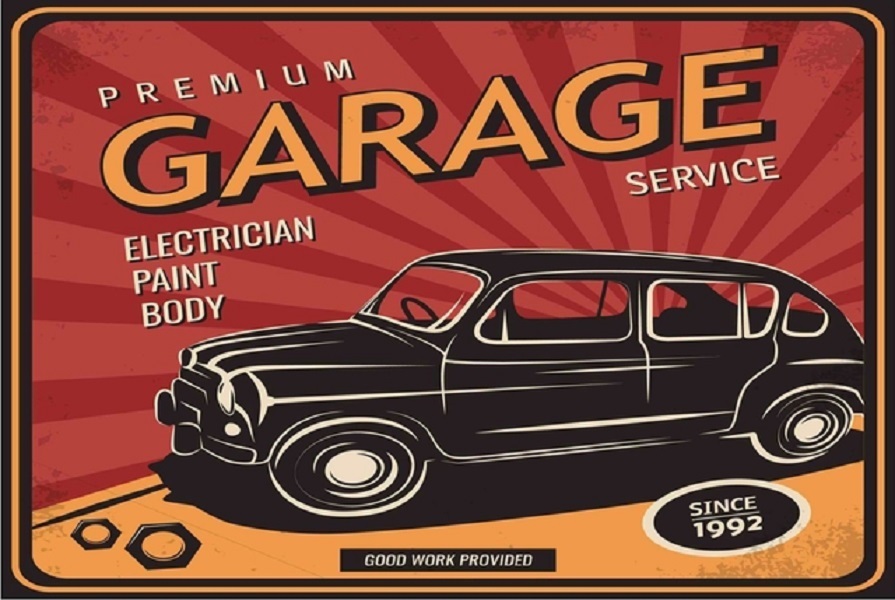 PF Premium Garage 20x30 cm-es retro dekor fémtábla