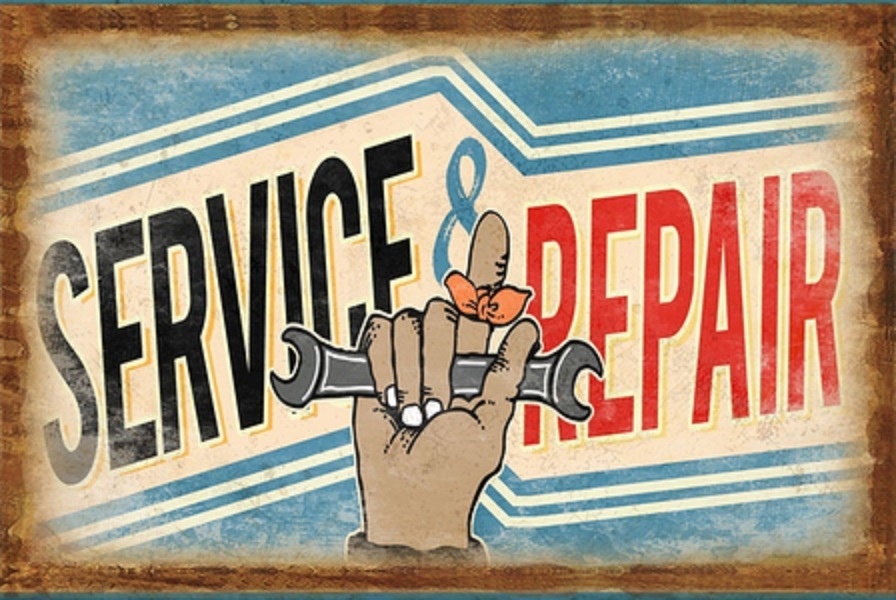 PF Service repair 20x30 cm-es retro dekor fémtábla