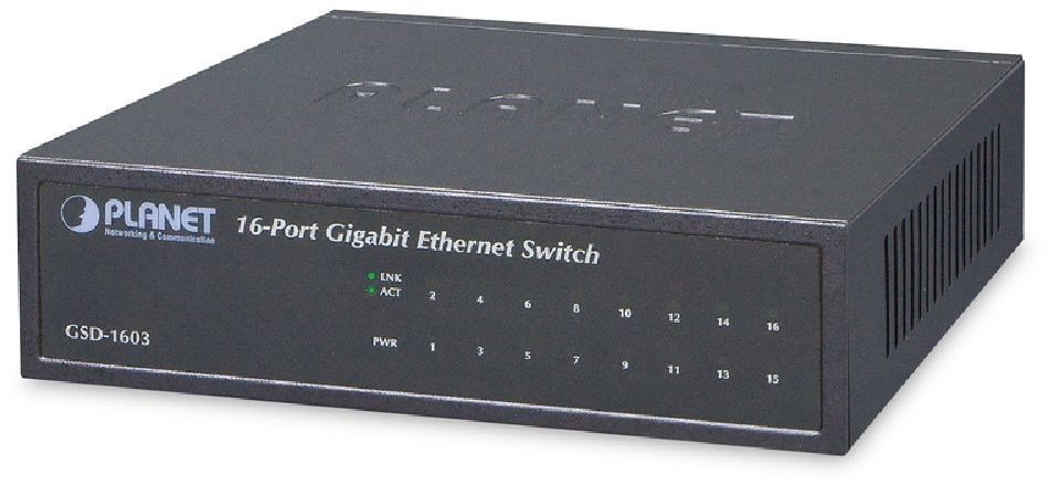 PLANET GSD-1603 asztali 16port GbE LAN nem menedzselhető switch