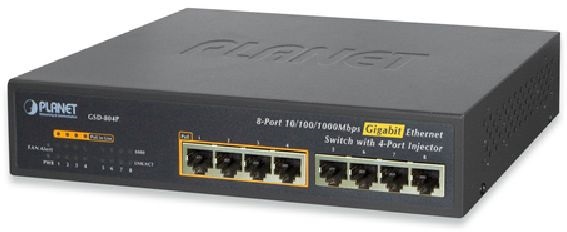 PLANET GSD-804P asztali 8port GbE LAN nem menedzselhető PoE switch