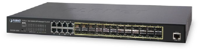PLANET GS-5220-16S8C 19" 24port Gigabit SFP L2+/L4 menedzselhető switch