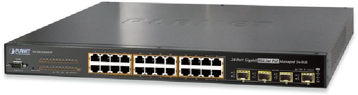 PLANET WGSW-24040HP4 19" 24port GbE LAN 4xSFP menedzselhető PoE switch