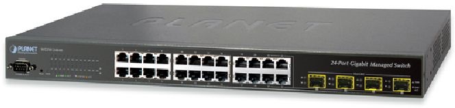 PLANET WGSW-24040 19" 24port GbE LAN 4xSFP L2/L4 menedzselhető switch