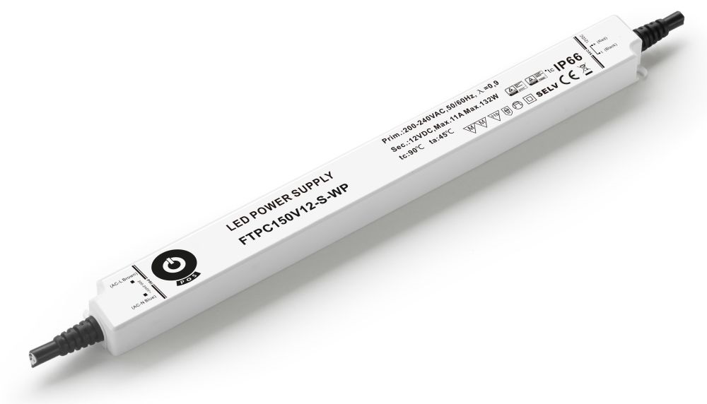 POS POWER FTPC150V12-S-WP 12V/11A 132W IP66 vékony vízálló LED tápegység
