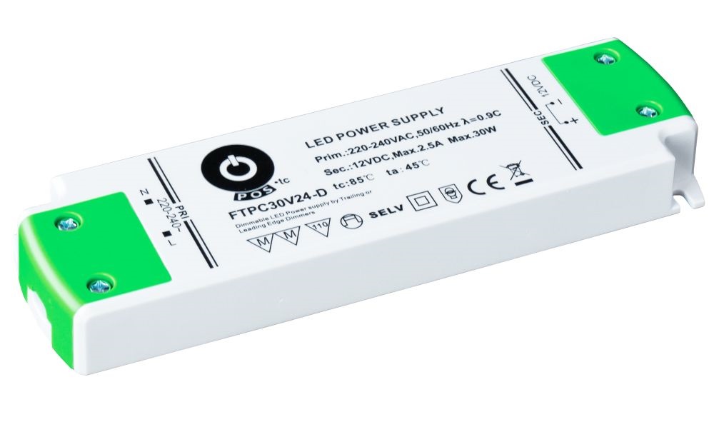 POS POWER FTPC30V24-D 24V/1.25A 30W IP20 szabályozható LED tápegység