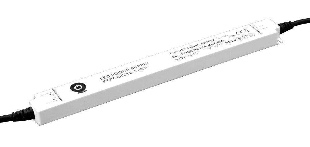 POS POWER FTPC60V12-S-WP 12V/5A 60W IP66 vékony vízálló LED tápegység