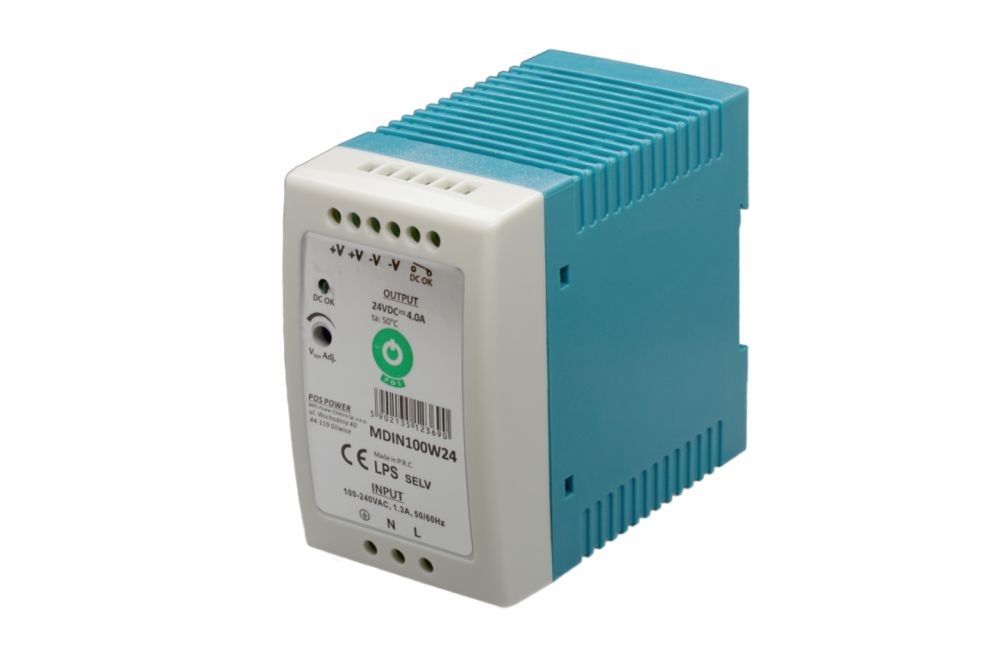 POS POWER MDIN100W24 24V/4A 96W DIN sínre szerelhető LED tápegység