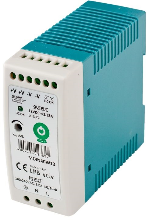 POS POWER MDIN40W12 12V/3,33A 40W DIN sínre szerelhető LED tápegység