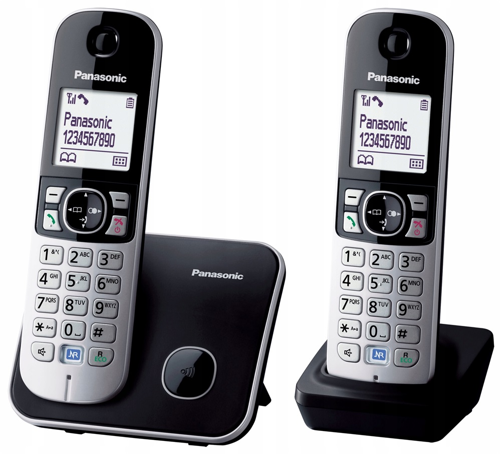 Panasonic KX-TG6812PDB DUO fehér háttérvil. kihangosítható hívóazonosítós fekete dect telefon