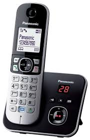 Panasonic KX-TG6821PDB DECT fehér háttérvil. kihang. üzenetrögzítős hívóazonosítós fekete telefon