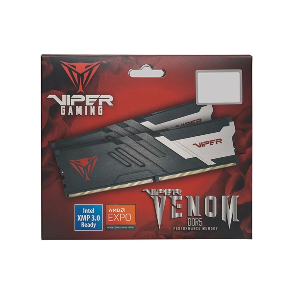 Patriot 32GB 6000MHz DDR-5 Viper Venom (Kit! 2db 16GB) (PVV532G600C30K) fekete/fehér memória