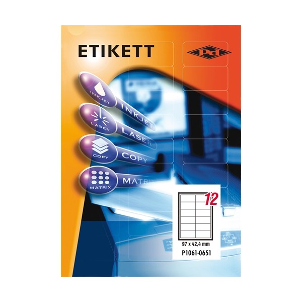 Pd 97x42,4mm szegélyezett 1200db/doboz etikett