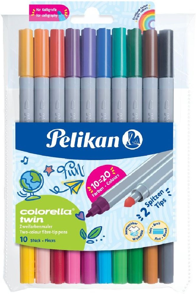 Pelikan Colorella Twin dupla 10db-os kétvégű rostirón készlet
