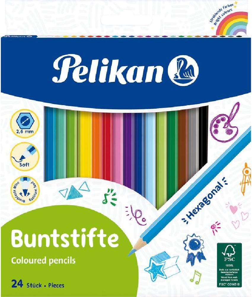 Pelikan lakkozott 24db-os vegyes színű színes ceruza