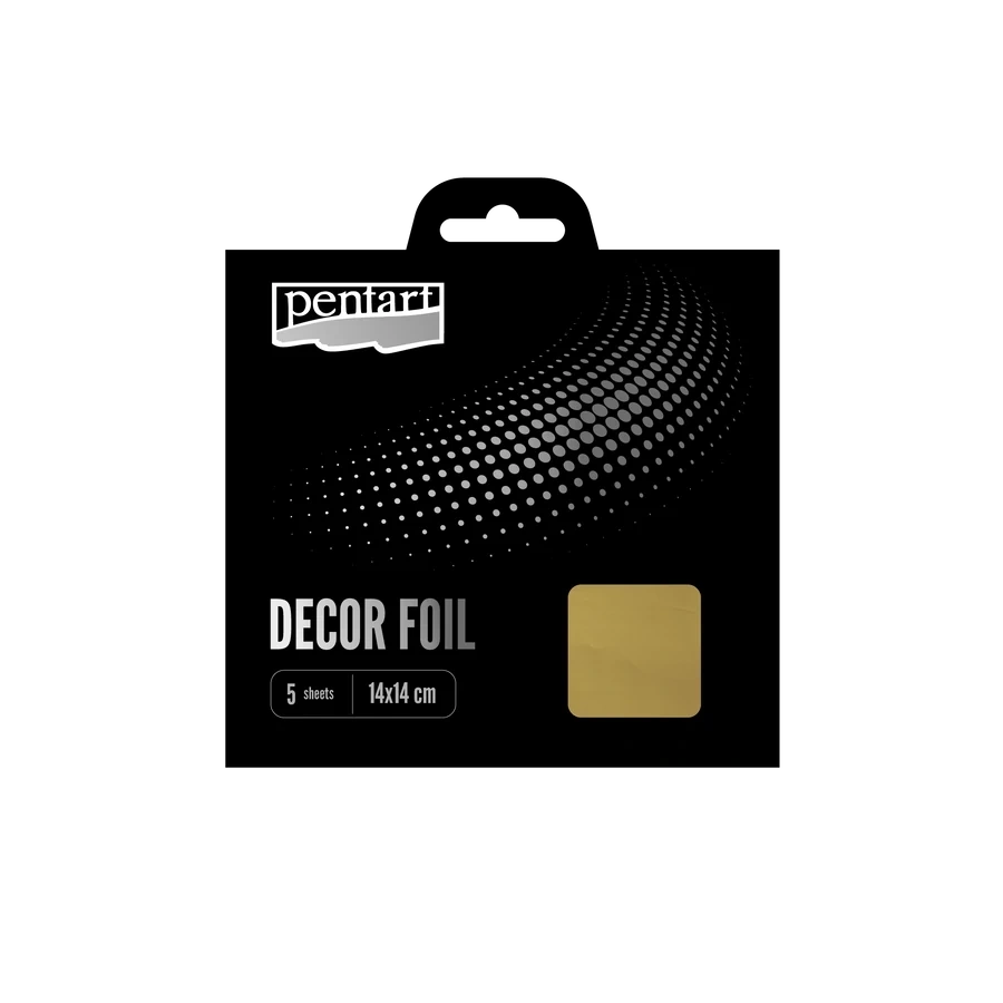 Pentart 14 x 14 cm 5 db/csomag arany dekorfólia
