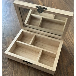 Pentart 14x10x3,5 cm belül tükrös 4 rekeszes doboz