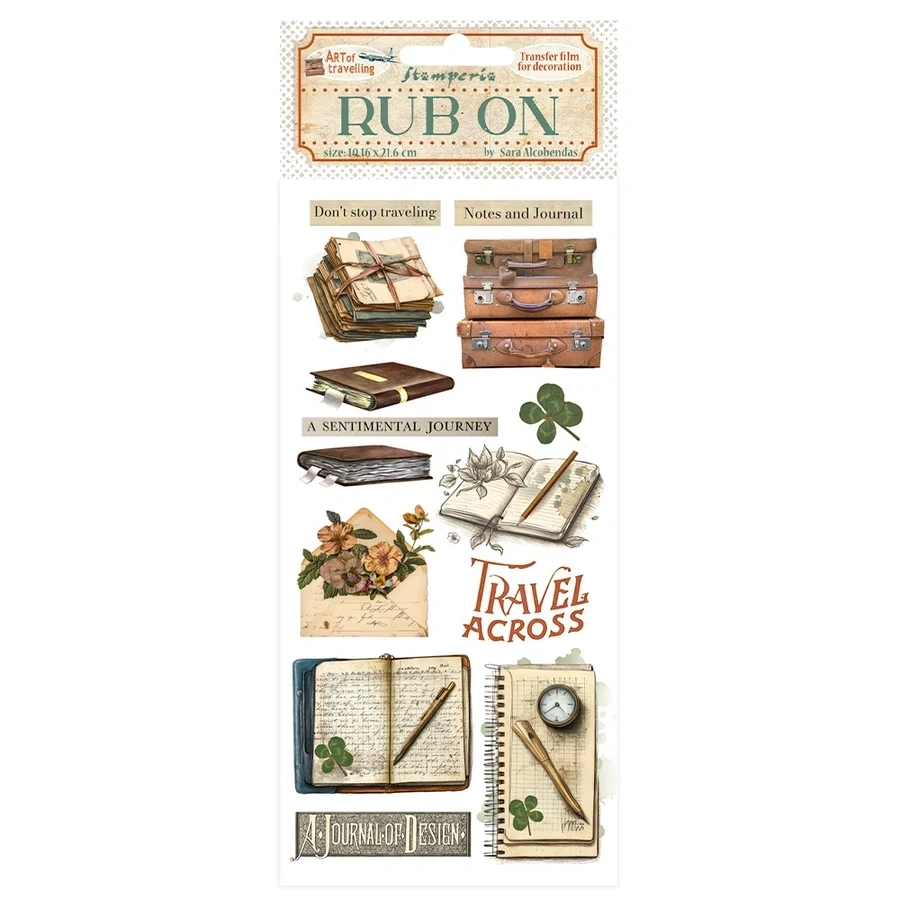 Pentart Art of Travelling notebooks 10,2x21,6 cm kaparós matrica