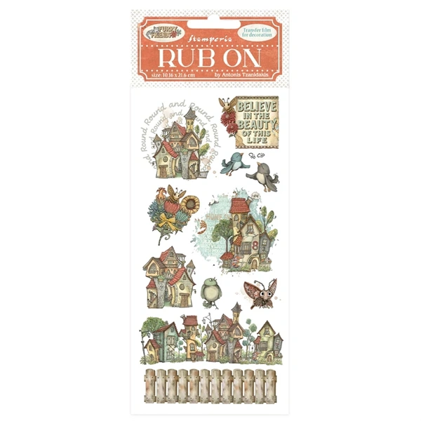 Pentart Furry Friends houses 10,2x21,6 cm kaparós matrica