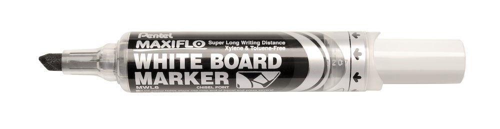 Pentel Maxiflo vágott hegyű fekete táblamarker