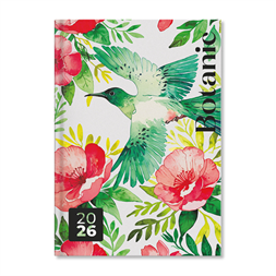 Period Botanic White 2026 B6 heti napi beosztású határidőnapló